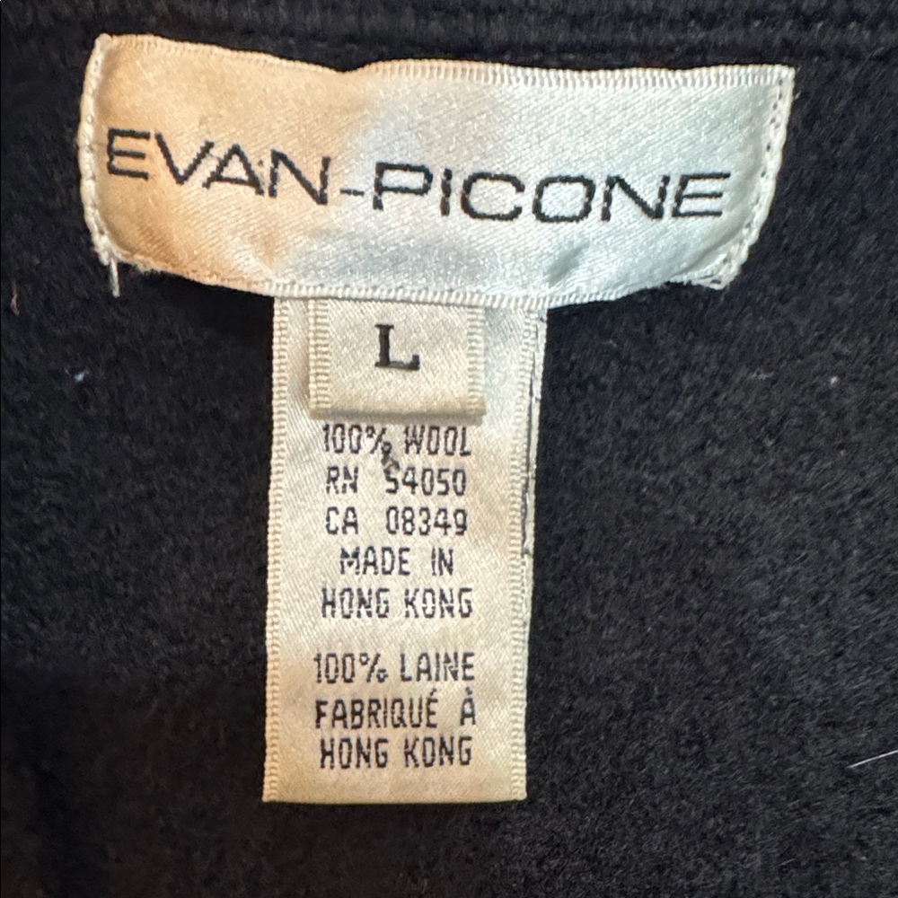 Evan Picone Boiled Wool Jacket Charcoal Gray Minimalist Button Front L - Picture 6 of 7